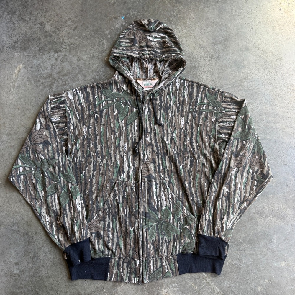 Vintage 90s Red Head Realtree Camo Full Zip Hooded Jacket Lightweight Mens XL
